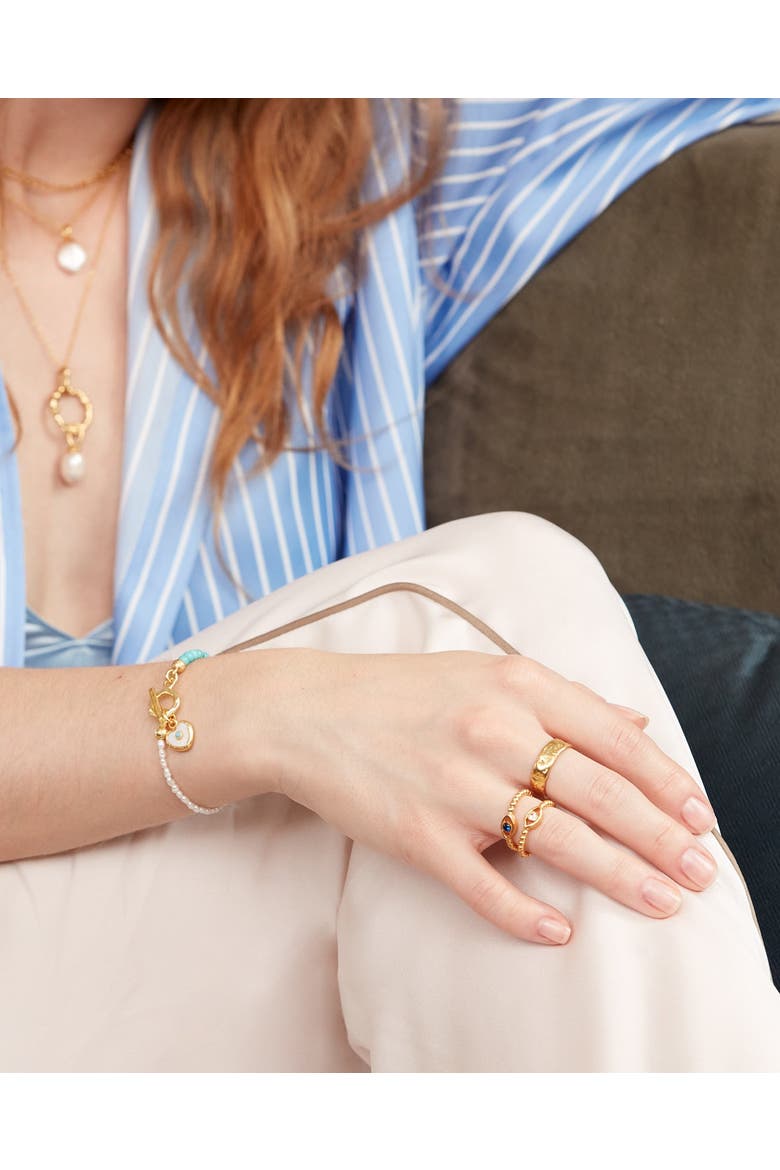 Dela Textured Band Ring, Alternate, color, Brass