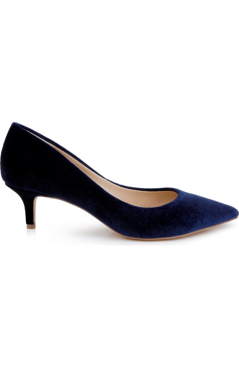 Jewel Badgley Mischka Enola Pointed Toe Kitten Heel Pump, Alternate, color, Navy Velvet