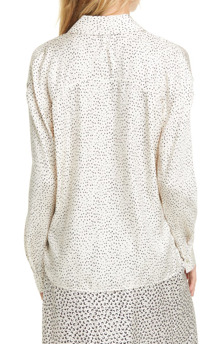 Vince Ditsy Dot Long Sleeve Silk Blend Button-Up Shirt, Alternate, color, 