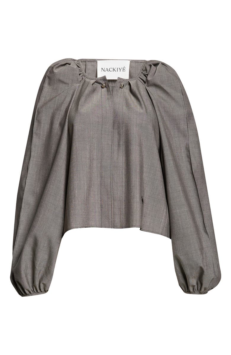 NACKIYÈ Grand Bazaar Mini Virgin Wool Blend Top, Main, color, Morning Mist