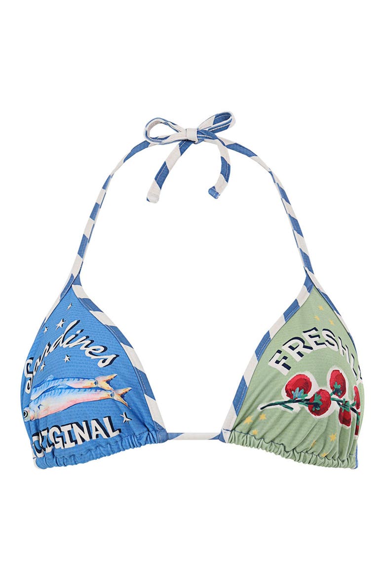 Ludovica Basket Reversible Triangle Bikini Top, Alternate, color, BLUE