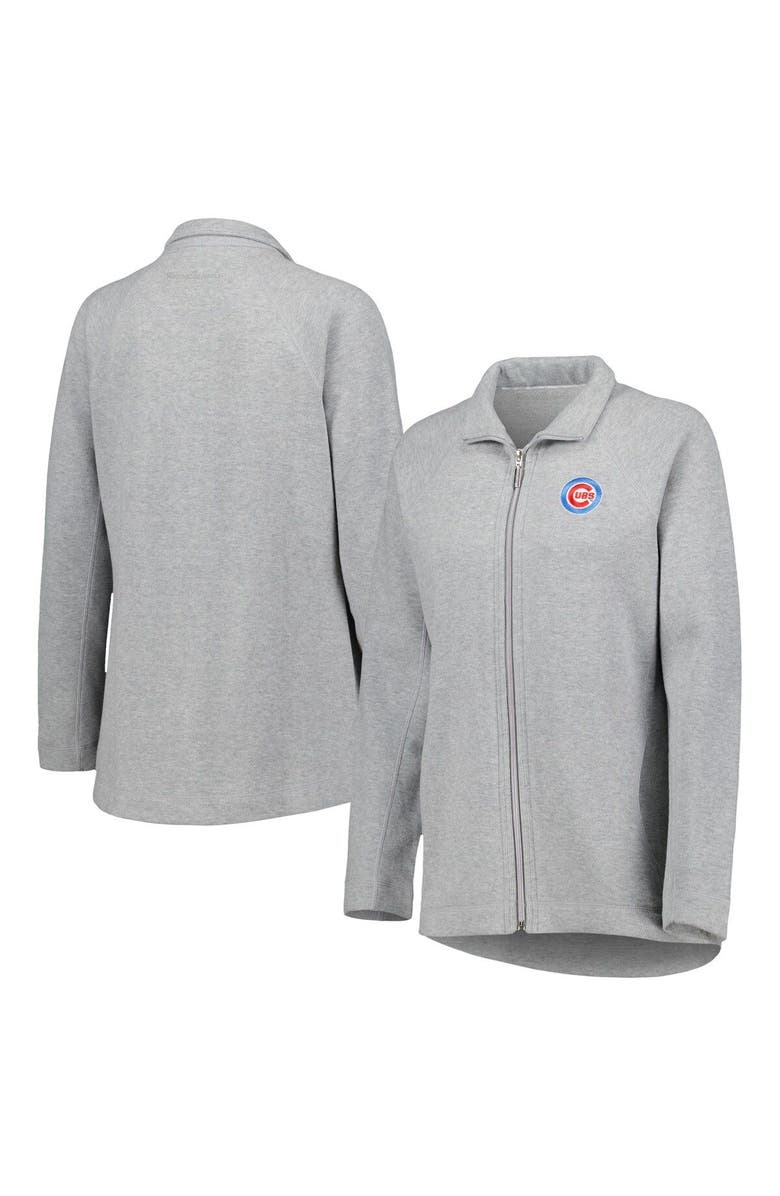 Tommy Bahama Women's Tommy Bahama Heather Gray Chicago Cubs Aruba Raglan Full-Zip Jacket, Main, color, Heather Gray