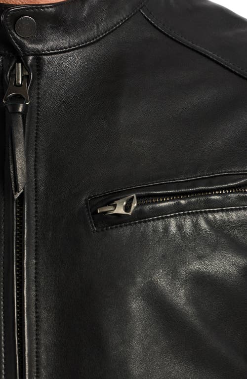 Robert Graham Cedro Leather Moto Jacket With Removable Quilted Bib In Black