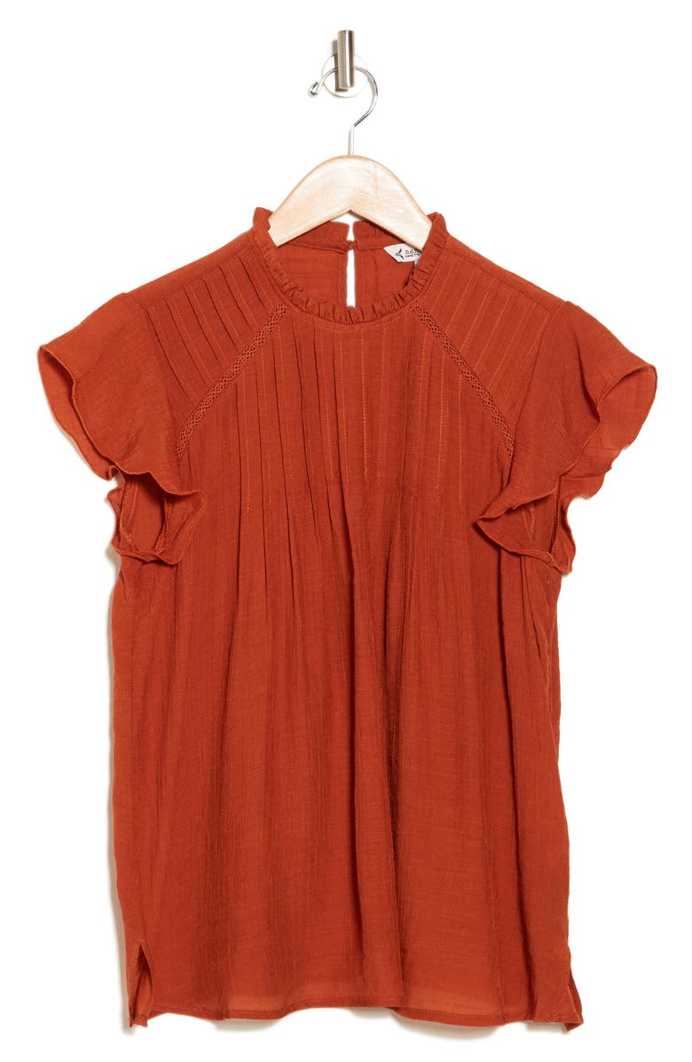 Nanette Lepore Cap Sleeve Pleated Top, Alternate, color,