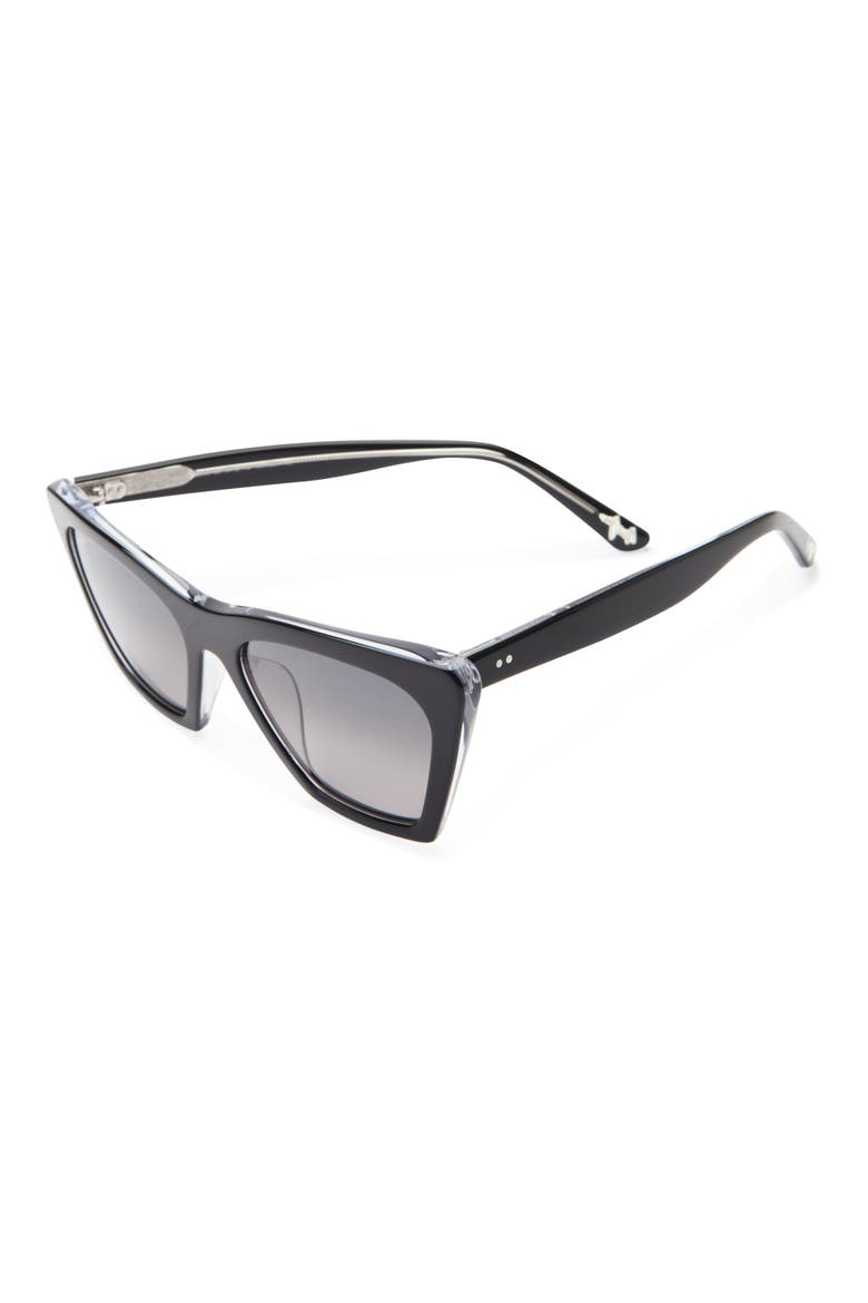 Polarized Cat Eye Sunglasses, Alternate, color, BLACK BLACK GREY