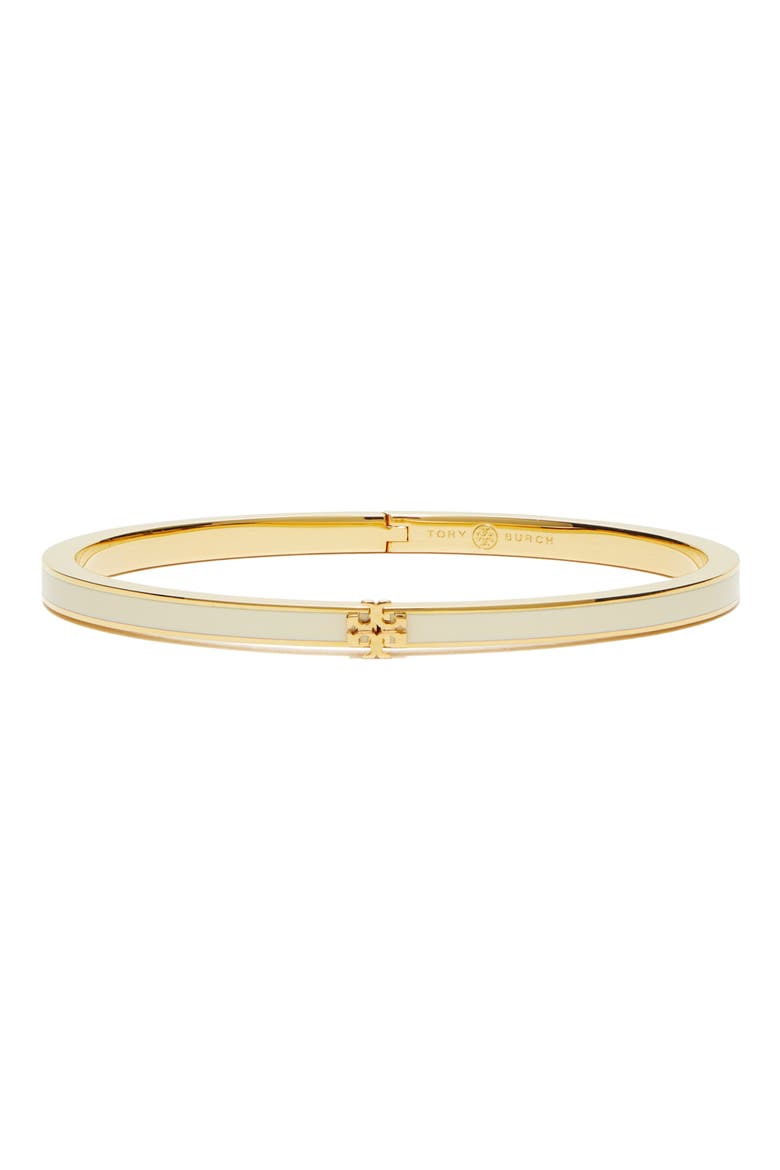 Thin Icon Enamel Bracelet, Main, color, TORY GOLD / NEW IVORY