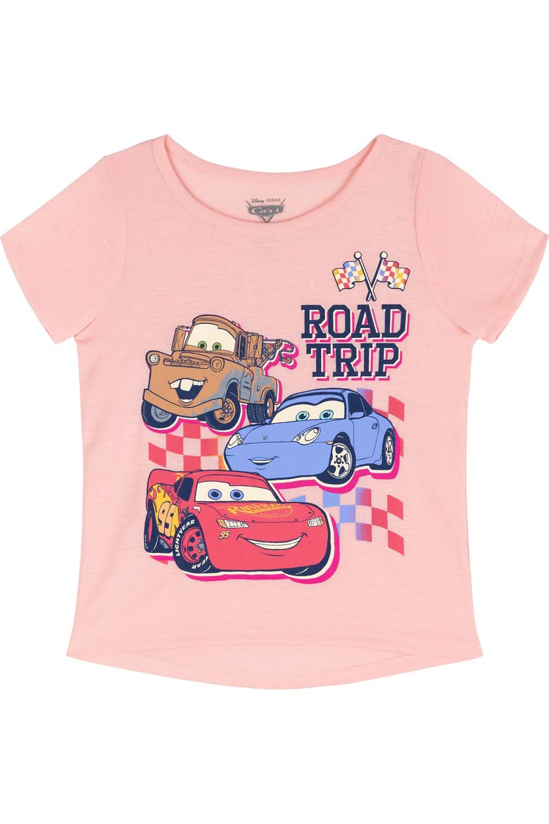 Cars T-Shirt and French Terry Dolphin Shorts Set, Alternate, color, Cars Pink Magenta