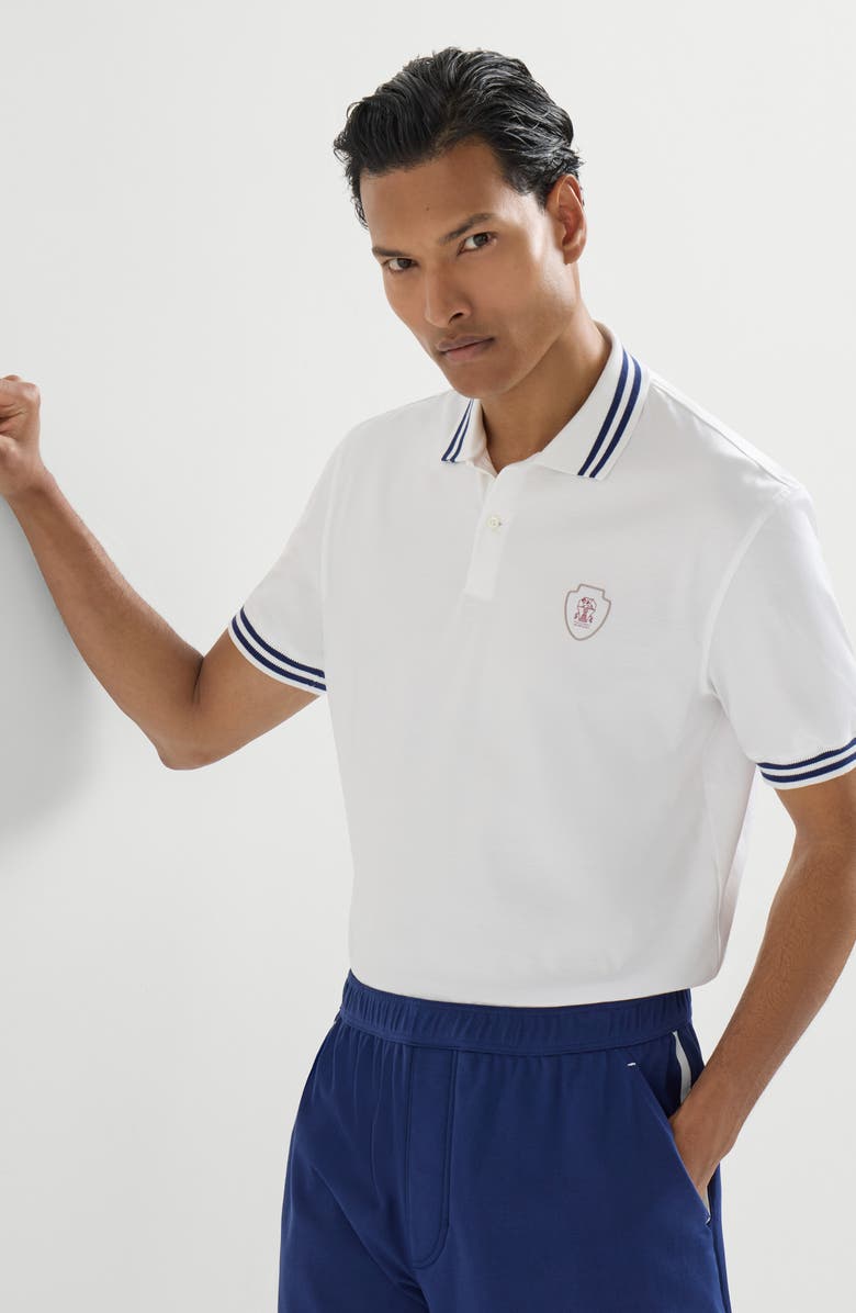 Brunello Cucinelli Jersey polo shirt, Alternate, color, Panama