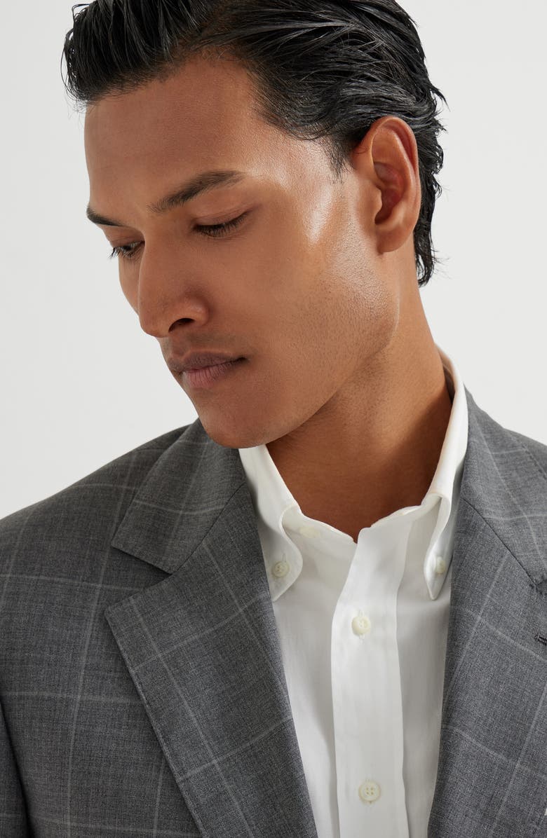 Brunello Cucinelli Virgin wool blazer, Alternate, color, Grey