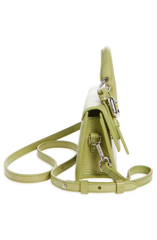 Jacquemus Le Chiquito Long Lizard Embossed Leather Top Handle Bag In Green