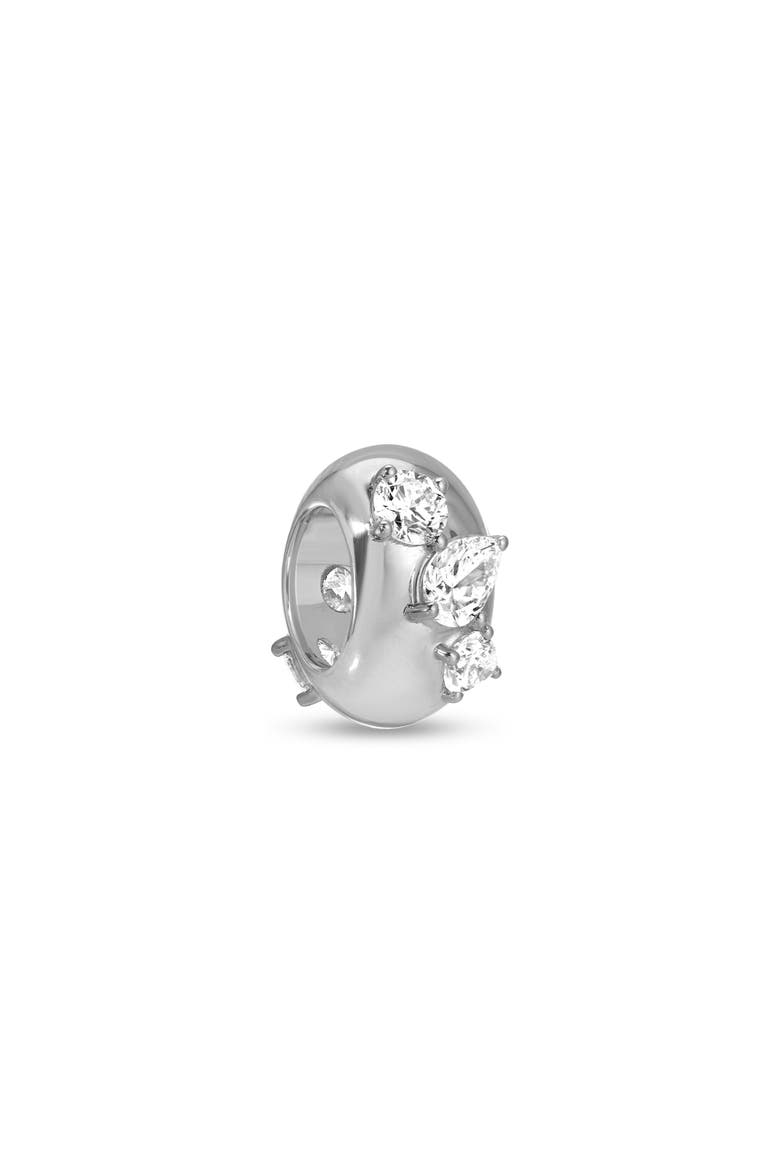 Lab Grown Diamond Cluster Big Bead Charm, Main, color, STERLING SILVER
