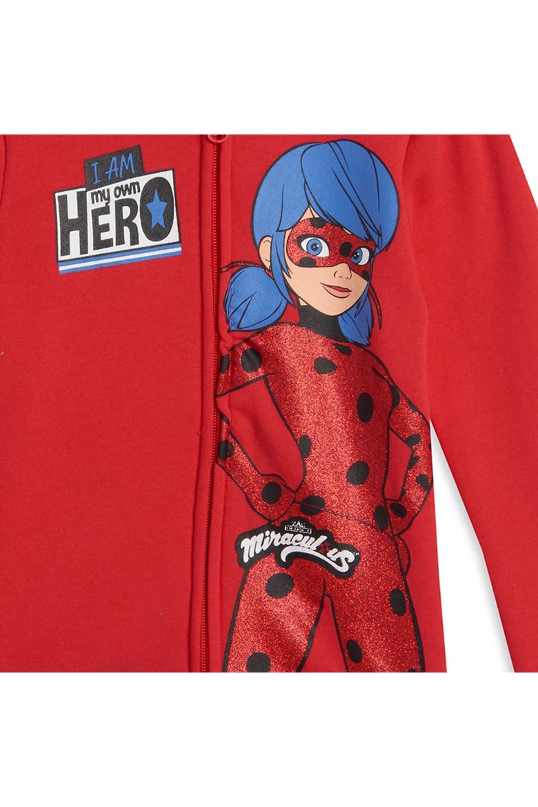 Ladybug Zip-Up Hoodie, Alternate, color, Ladybug Red