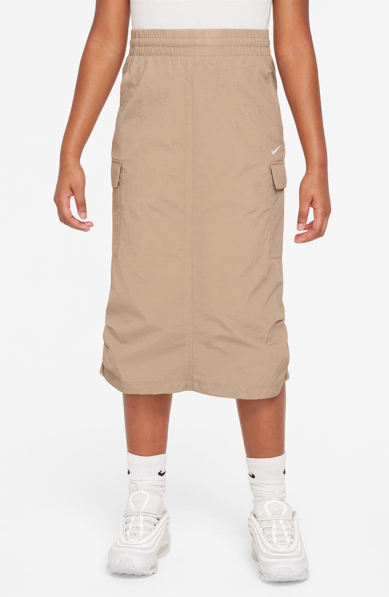 Nike Kids' Sportswear Cargo Skirt, Main, color, Hemp/White