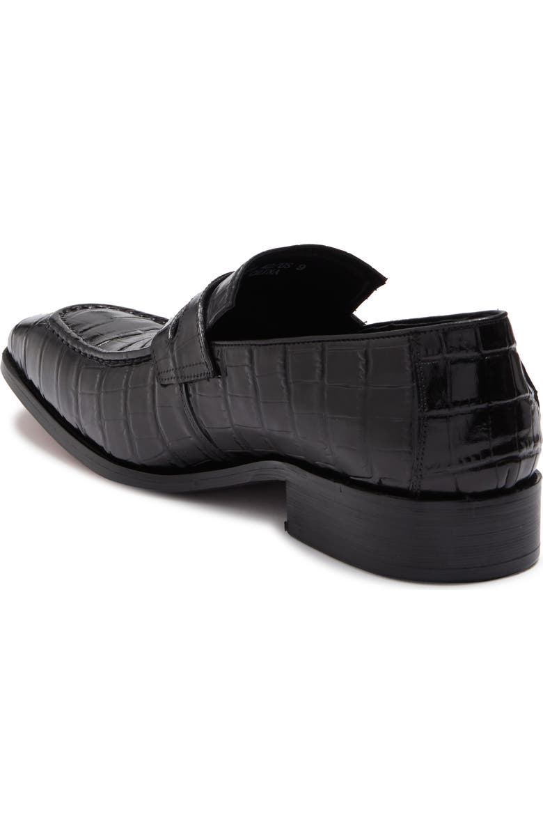 Maison Forte Magnus Croc Embossed Loafer, Alternate, color, Black