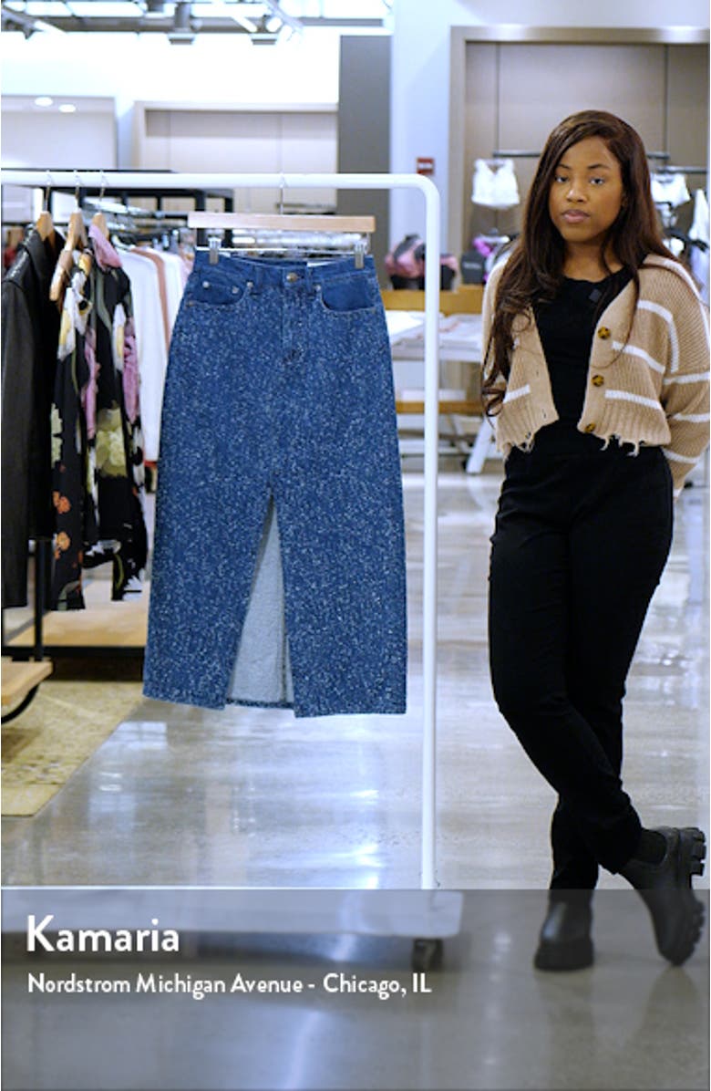 Clara Vented Denim Maxi Skirt, sales video thumbnail
