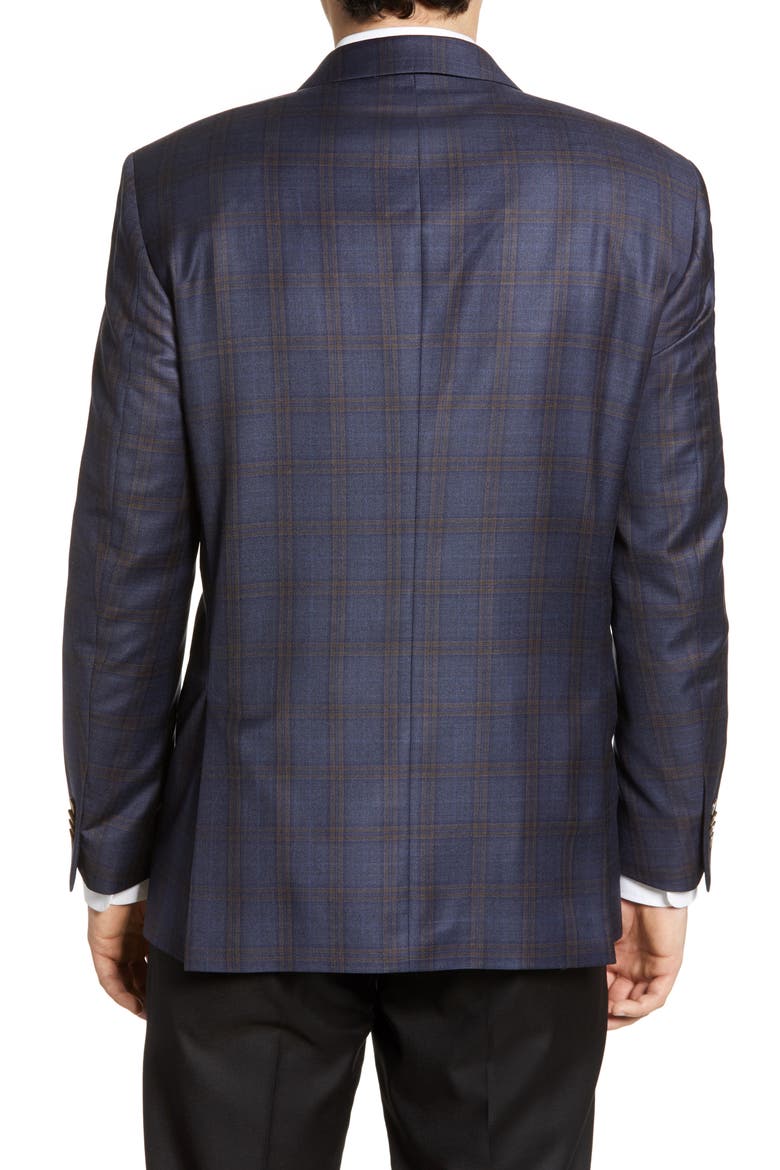 Flynn Plaid Wool Sport Coat, Alternate, color, NAVY