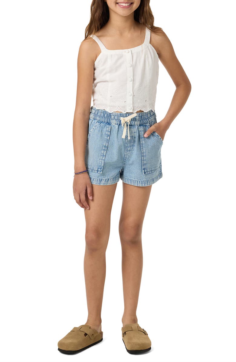 O'Neill Annalee Eyelet Cotton Button-Up Tank, Alternate, color, White