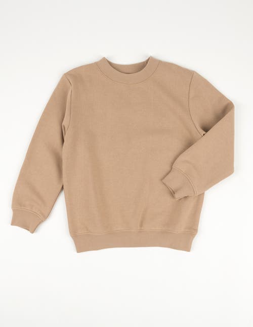 Leveret Kids Pullover Sweatshirt, Long Sleeve, Solid Colors In Neutral