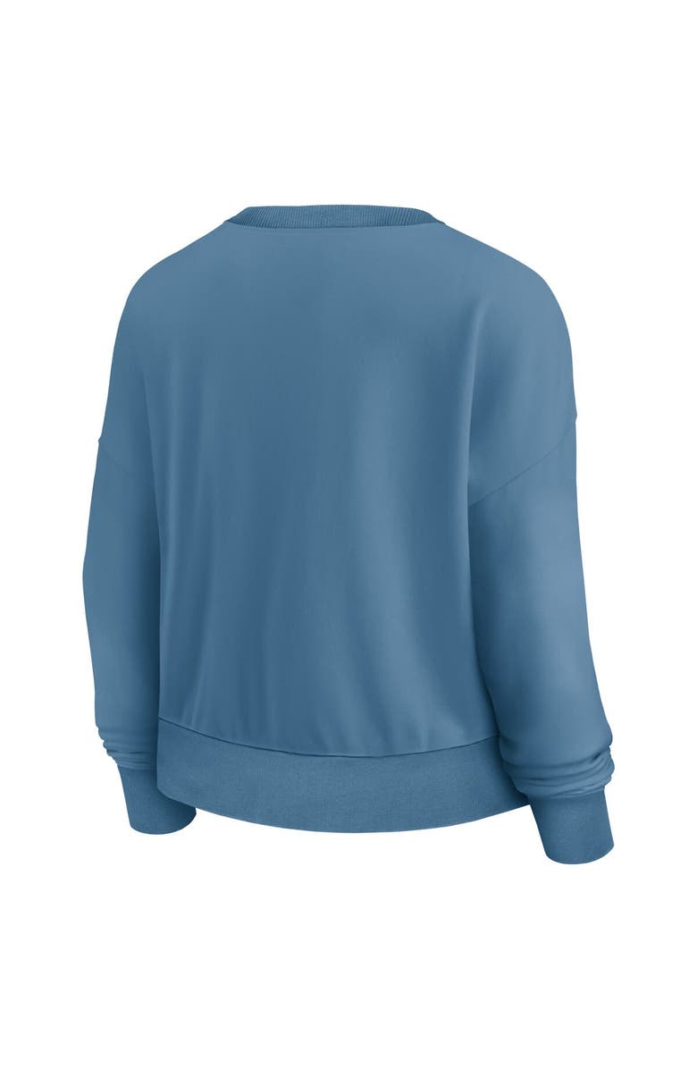 FANATICS Women's Fanatics Branded Blue Formula 1 Merchandise Y2K Badge Fleece Pullover Sweatshirt, Alternate, color, 