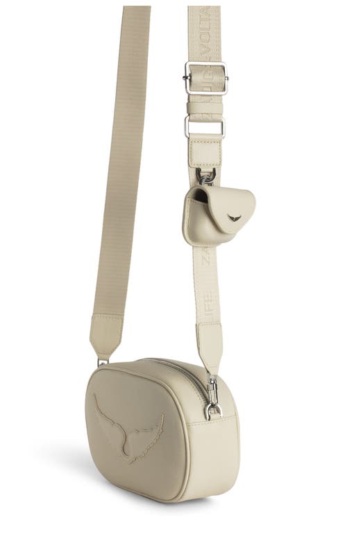 Zadig & Voltaire Rock With You Grained Leather Crossbody Bag In Neutral