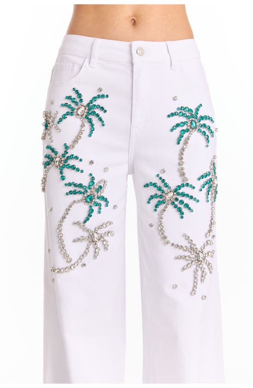 The Noli Shop Crystal Palm High Rise Jean In White