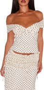 Tiger Mist Denali Off the Shoulder Polka Dot Top