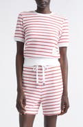 Thom Browne Stripe Cotton Honeycomb Jacquard T-Shirt