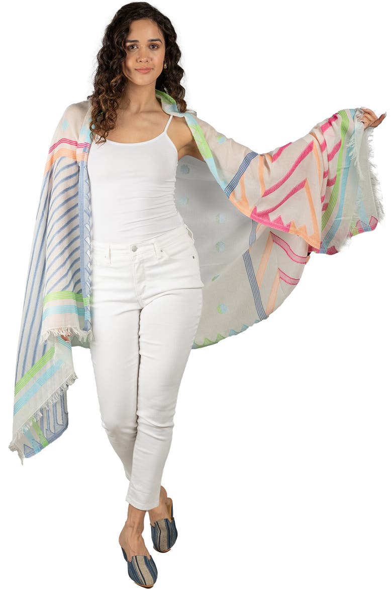 Colorful Spring Scarf, Alternate, color, IVORY