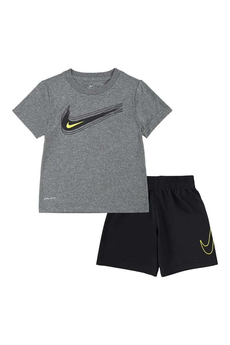 Short & Shirt Set, Main, color, BLACK