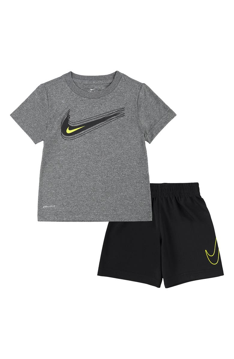 Nike Short & Shirt Set, Main, color, Black
