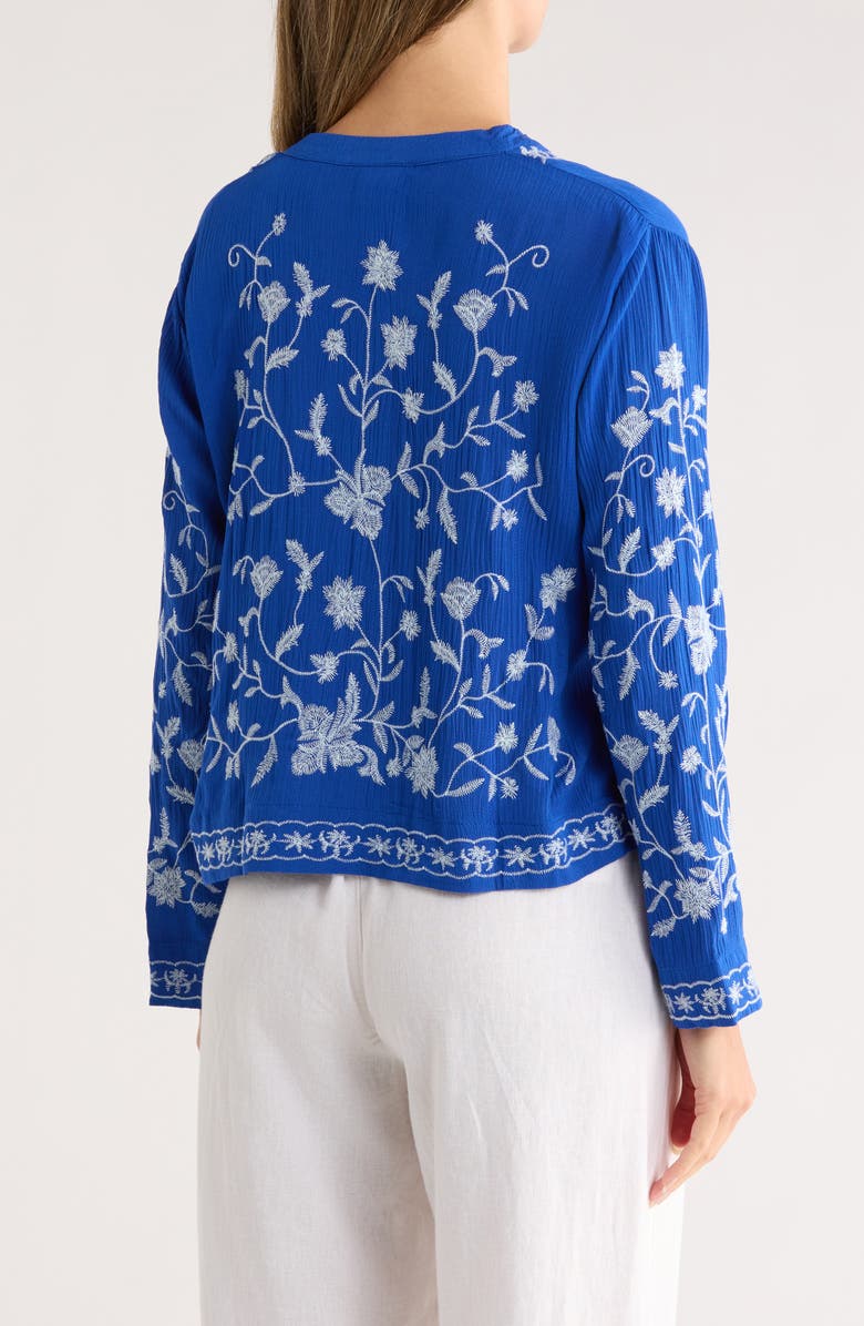 Forgotten Grace Floral Embroidered Button-Up Shirt, Alternate, color, 