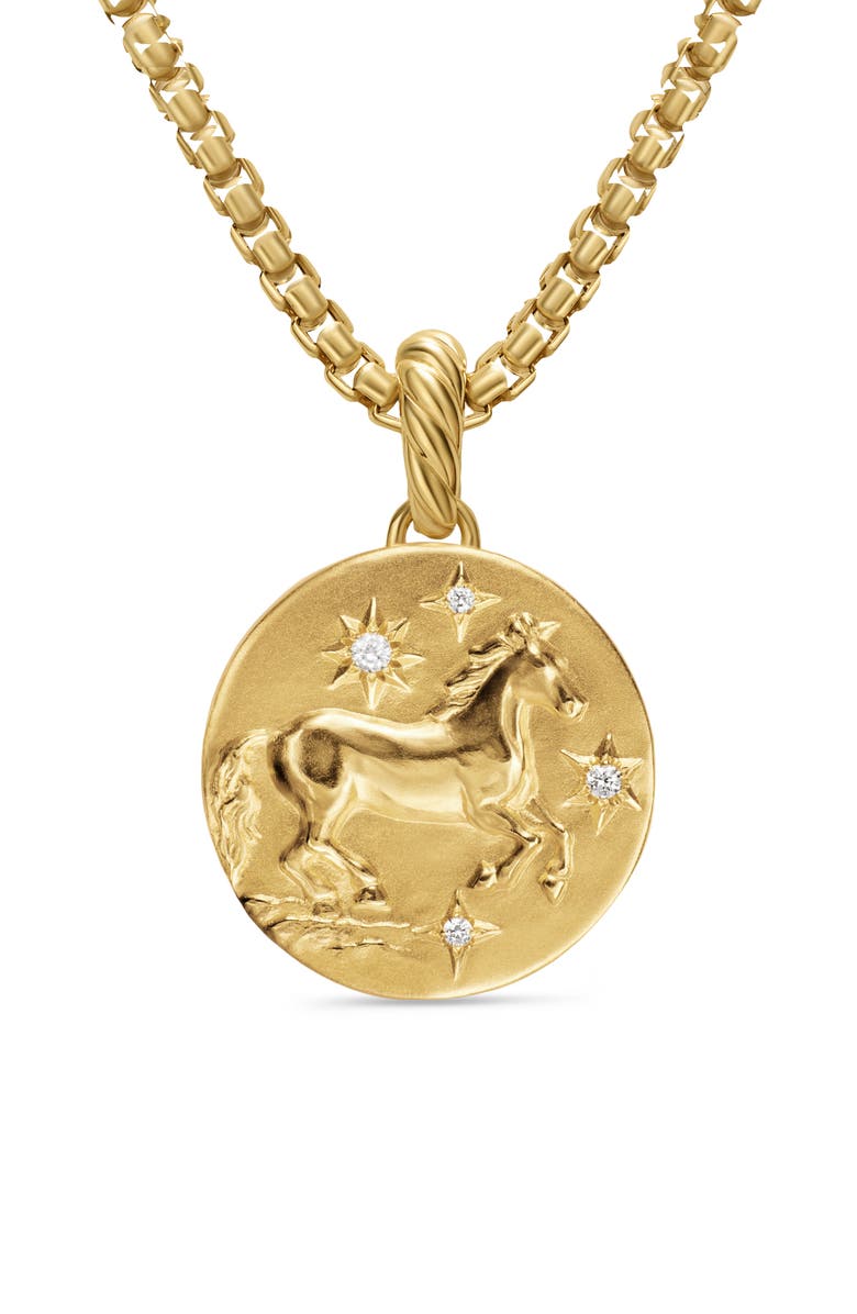 David Yurman 19mm Lunar New Year Horse Amulet Enhancer, Alternate, color, Gold