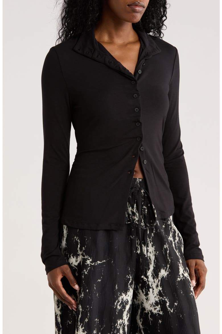 Button-Up Shirt, Main, color, BLACK