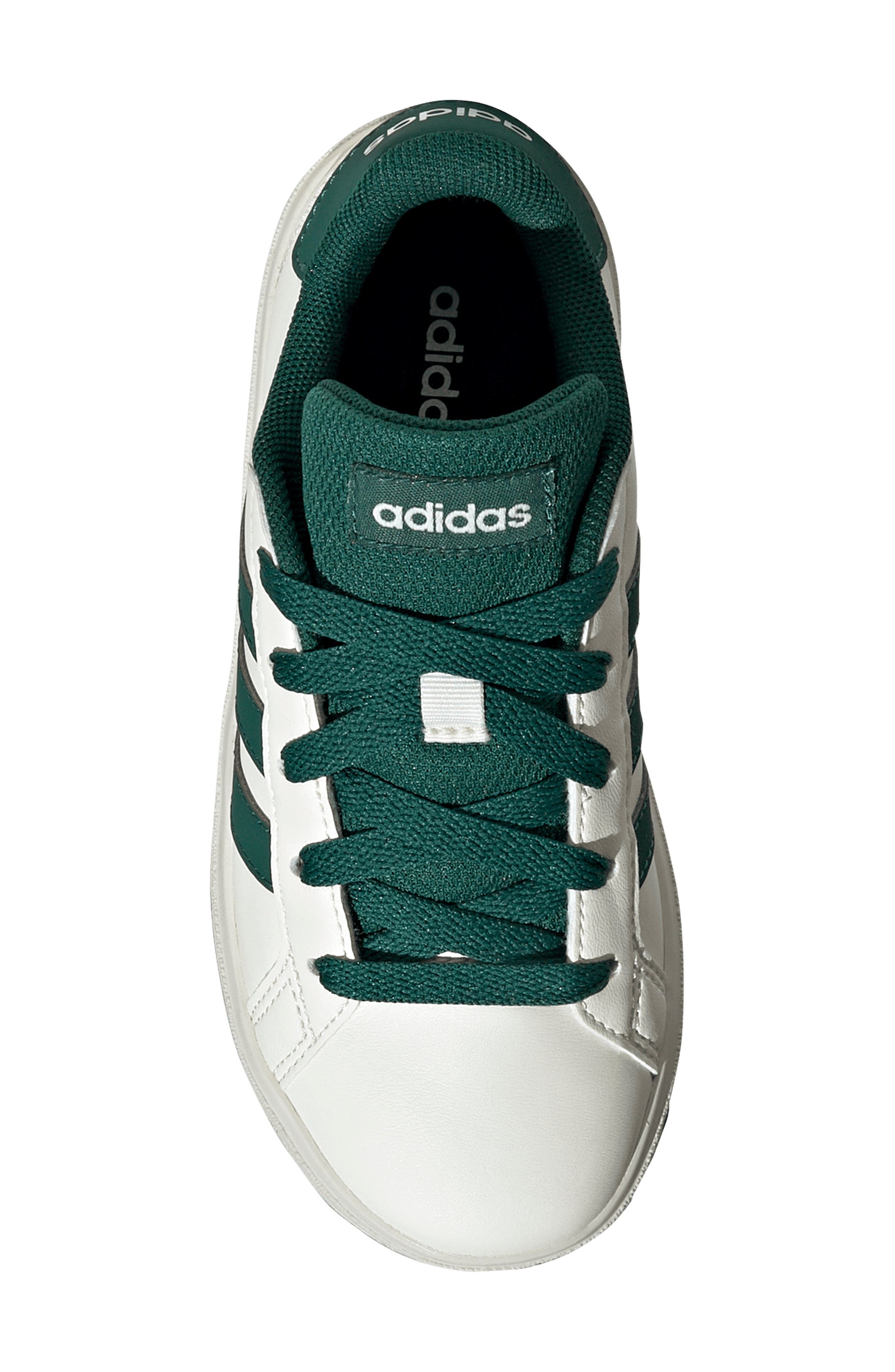 adidas Kids' Grand Court 2.0 Sneaker, Alternate, color, Off White/ Green/ Black
