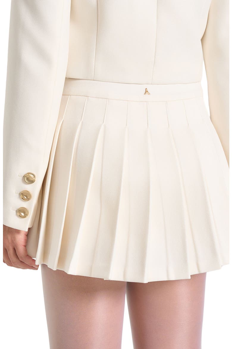 Joelle Asymmetric Pleated Mini Skirt, Alternate, color, Off White