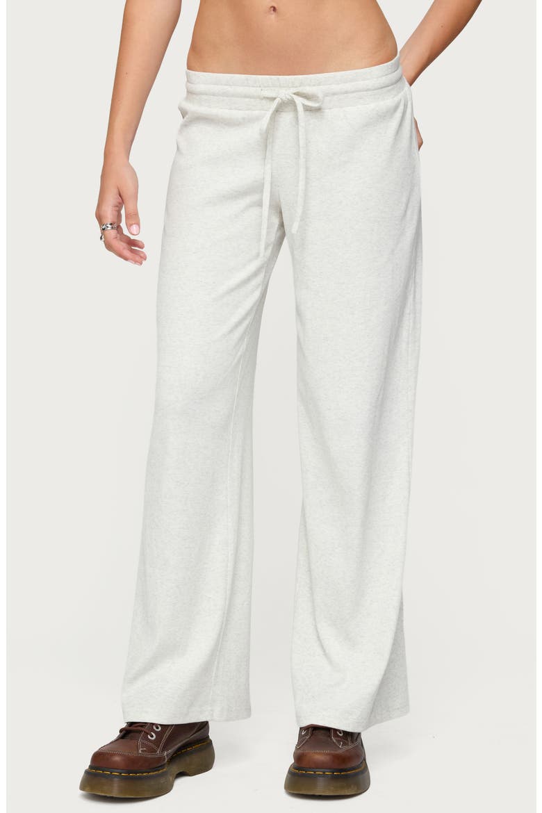 Cicilia Rib Drawstring Pants, Main, color, GRAY-MELANGE