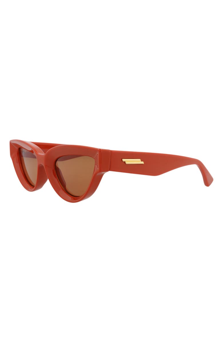 Bottega Veneta 53mm Cat Eye Sunglasses, Alternate, color, Orange Orange Brown