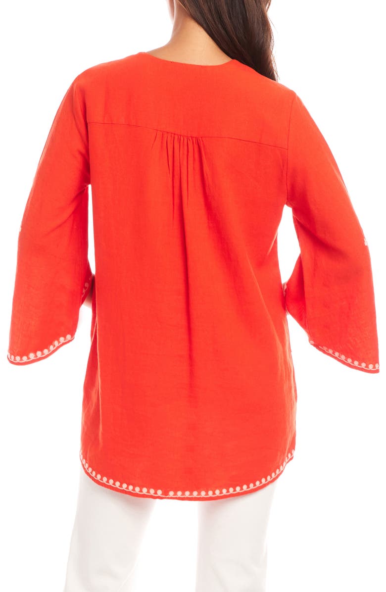 Karen Kane Embroidered Crossover Top, Alternate, color, Orange