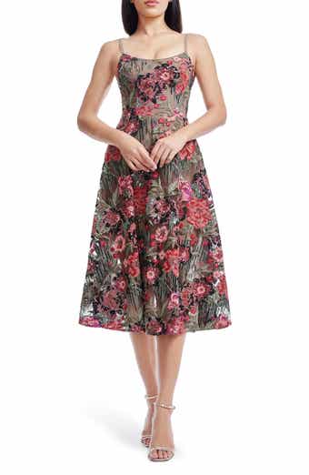 Dress the Population Uma Sequin Floral Cocktail Dress