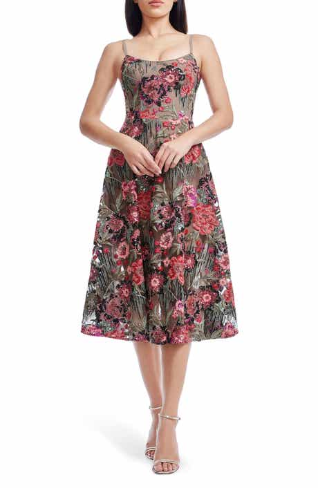 Dress the Population Uma Sequin Floral Cocktail Dress