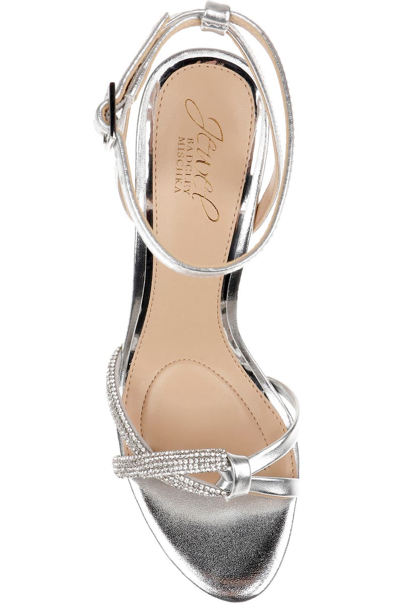 Jewel Badgley Mischka Fila Ankle Strap Platform Sandal, Alternate, color, Silver Leather