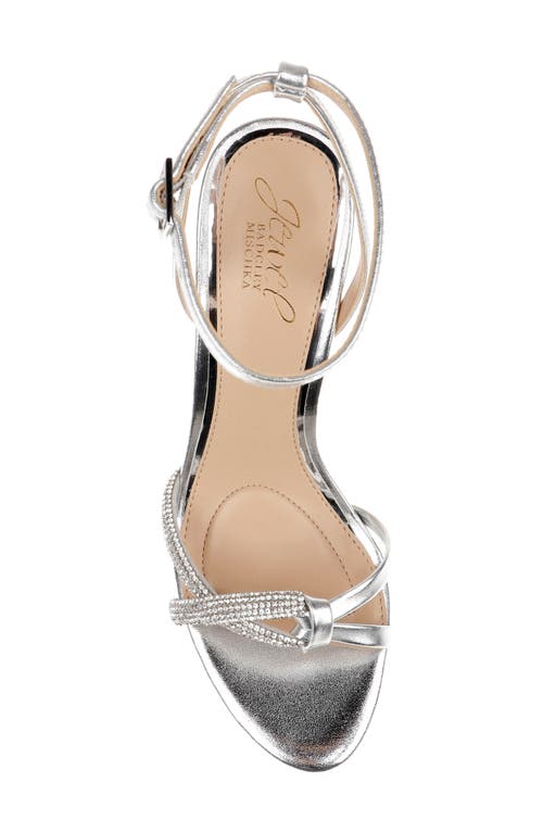 Jewel Badgley Mischka Fila Ankle Strap Platform Sandal In Silver