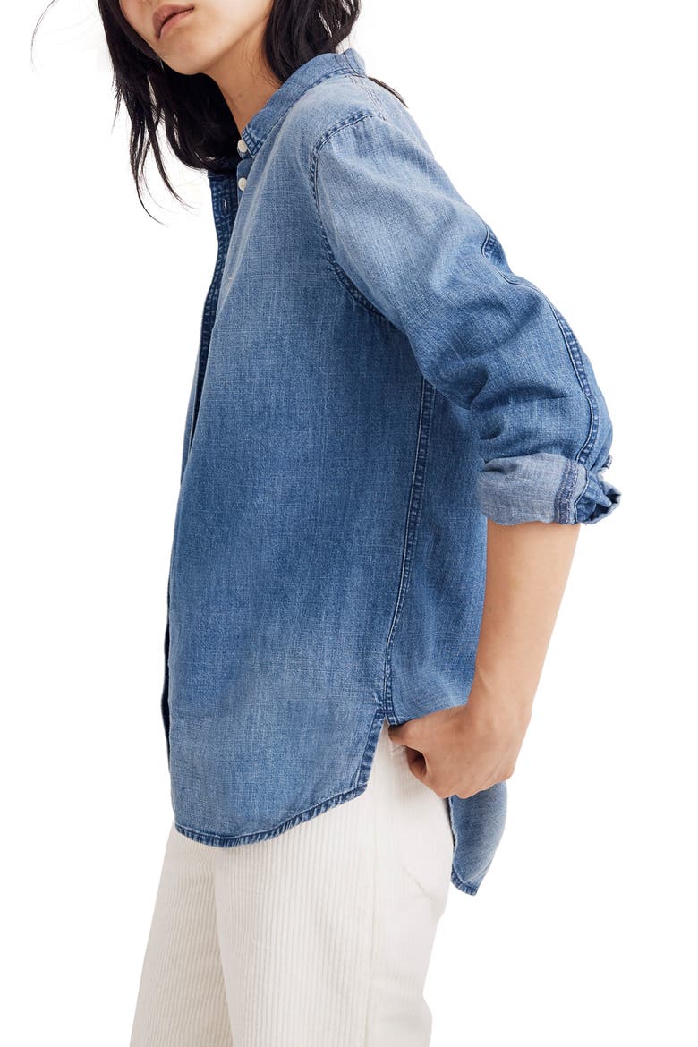 Denim Oversize Ex-Boyfriend Shirt, Alternate, color, CAMERON WASH