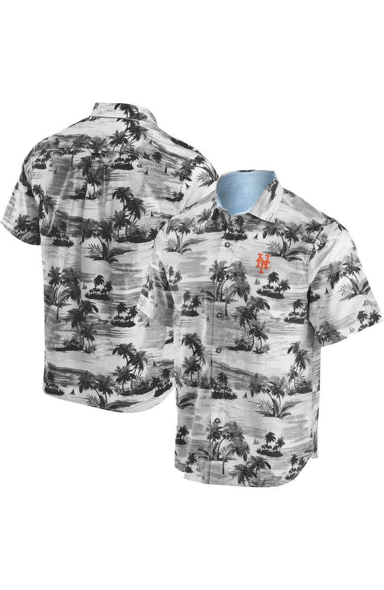 Tommy Bahama Men's Tommy Bahama Black New York Mets Tropical Horizons Button-Up Shirt, Main, color, 