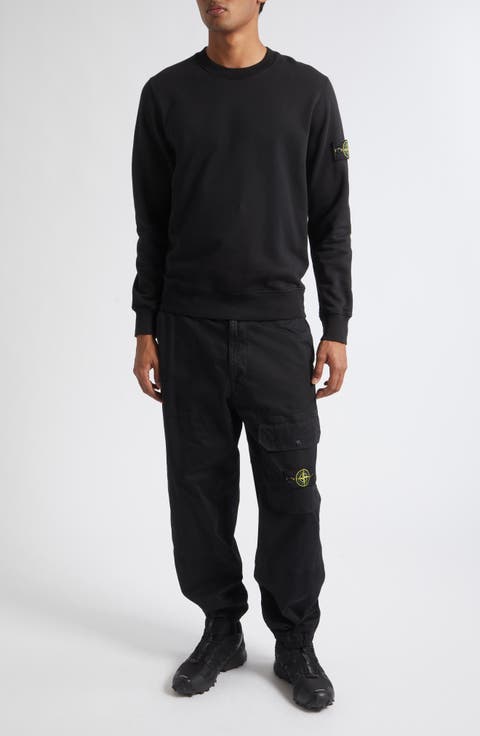 Compass Logo Patch Cotton Crewneck Sweatshirt