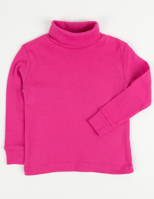 Leveret Kids Turtleneck, 100% Cotton, Solid Colors In Pink