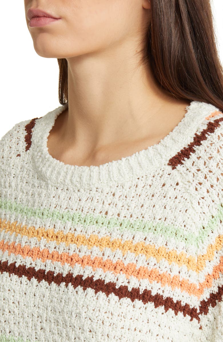 Rip Curl Holiday Tropics Stripe Sweater, Alternate, color, Cream