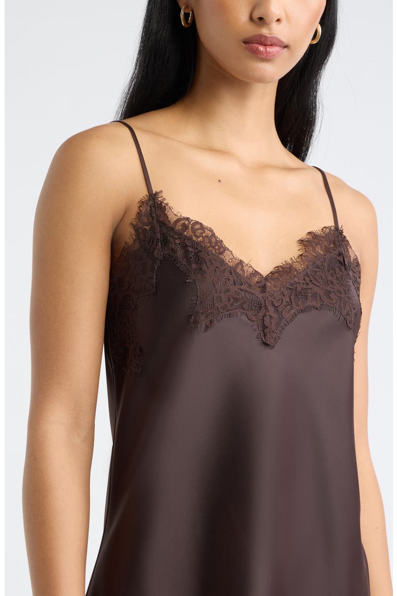 Asymmetrical Lace Satin Tank, Alternate, color, BROWN SEAL