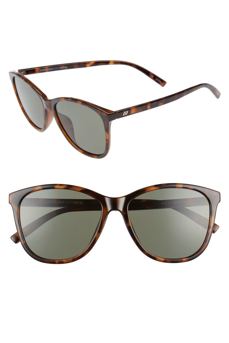 Entitlement 57mm Sunglasses, Alternate, color, MILKY TORT