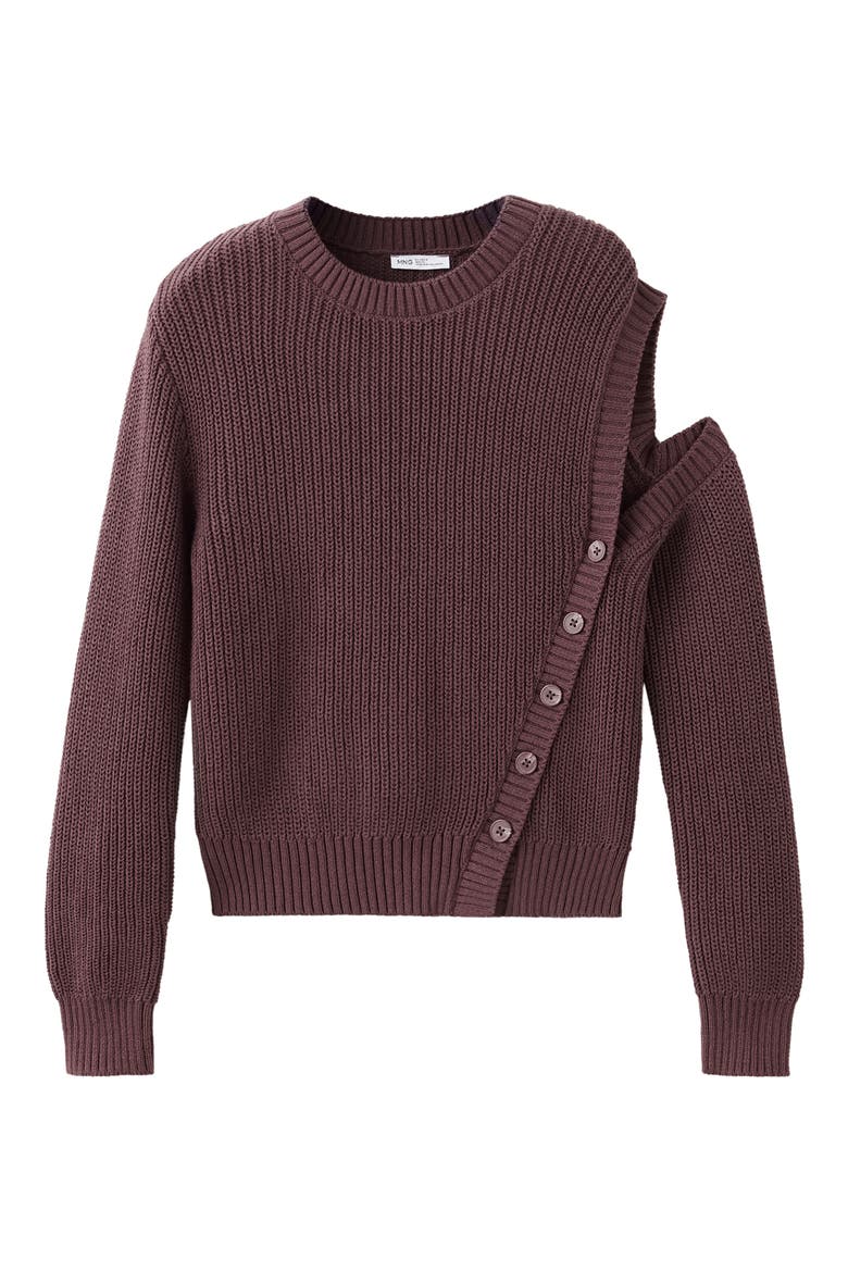Cutout Detail Knit Sweater, Main, color, BURGUNDY